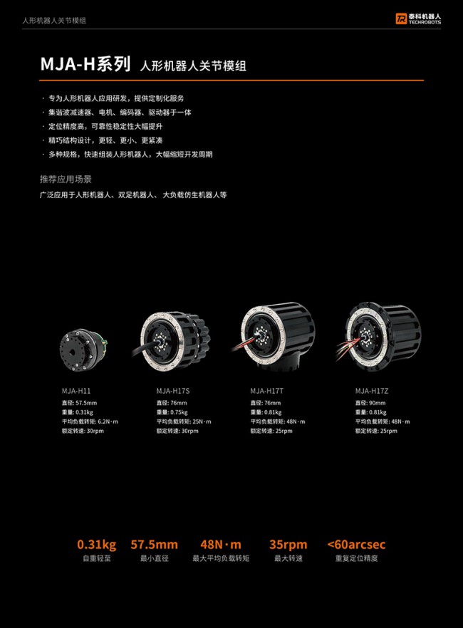 轻量化人形机器人关节模组