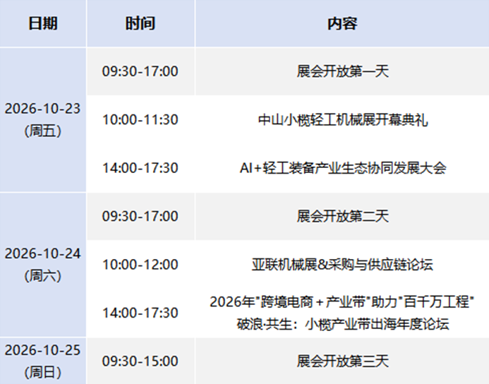 10.23开幕！2026中山小榄轻工机械展怎么逛？这份观展指南请收好